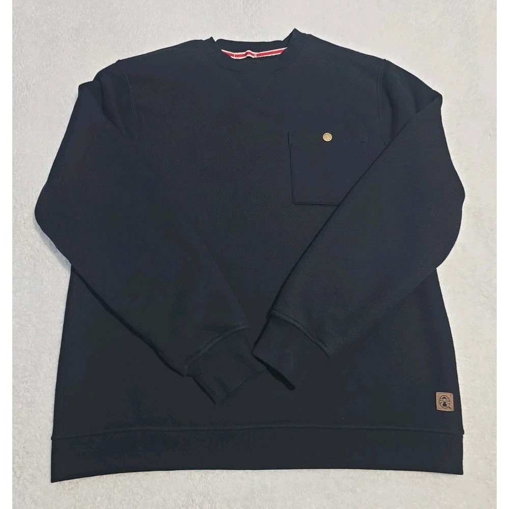 COLEMAN Bonded Sweatshirt Mens L Sherpa Lined Snap Pocket Black Pullover Sweater
